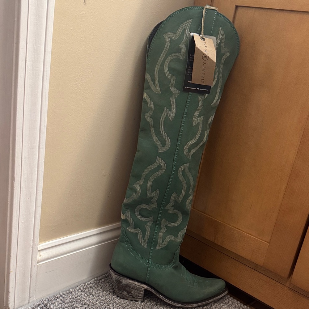 Liberty Green Over the Knee Boots - Picture 3 of 5
